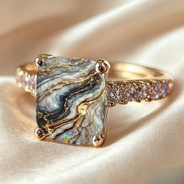 Flowing Water Square Ring