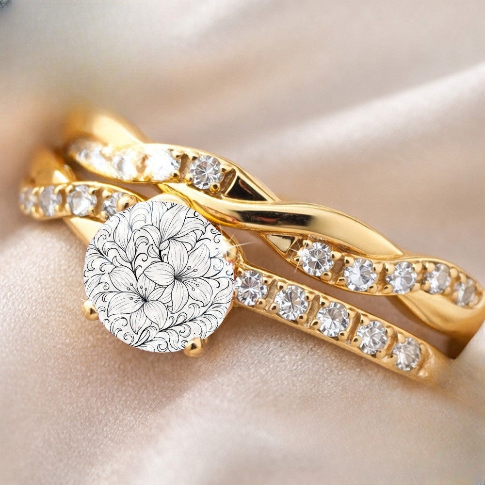 Twisted Floral Scroll Ring