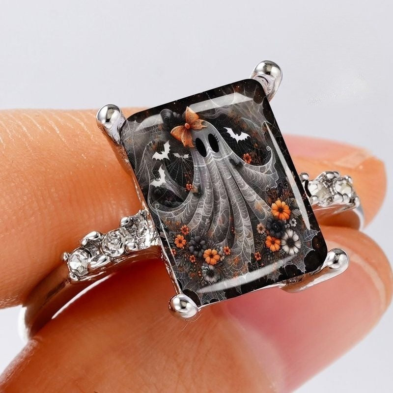 Ghost & Bat Rectangular Ring