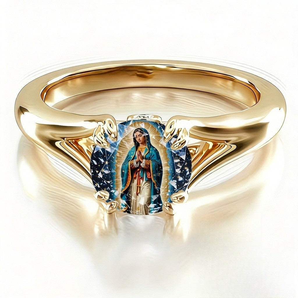 Virgin Mary Twisted Arm Ring