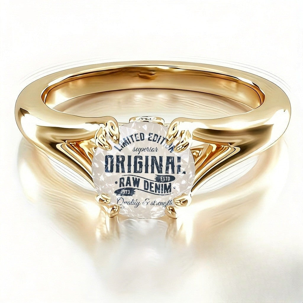Vintage Denim Tag Ring