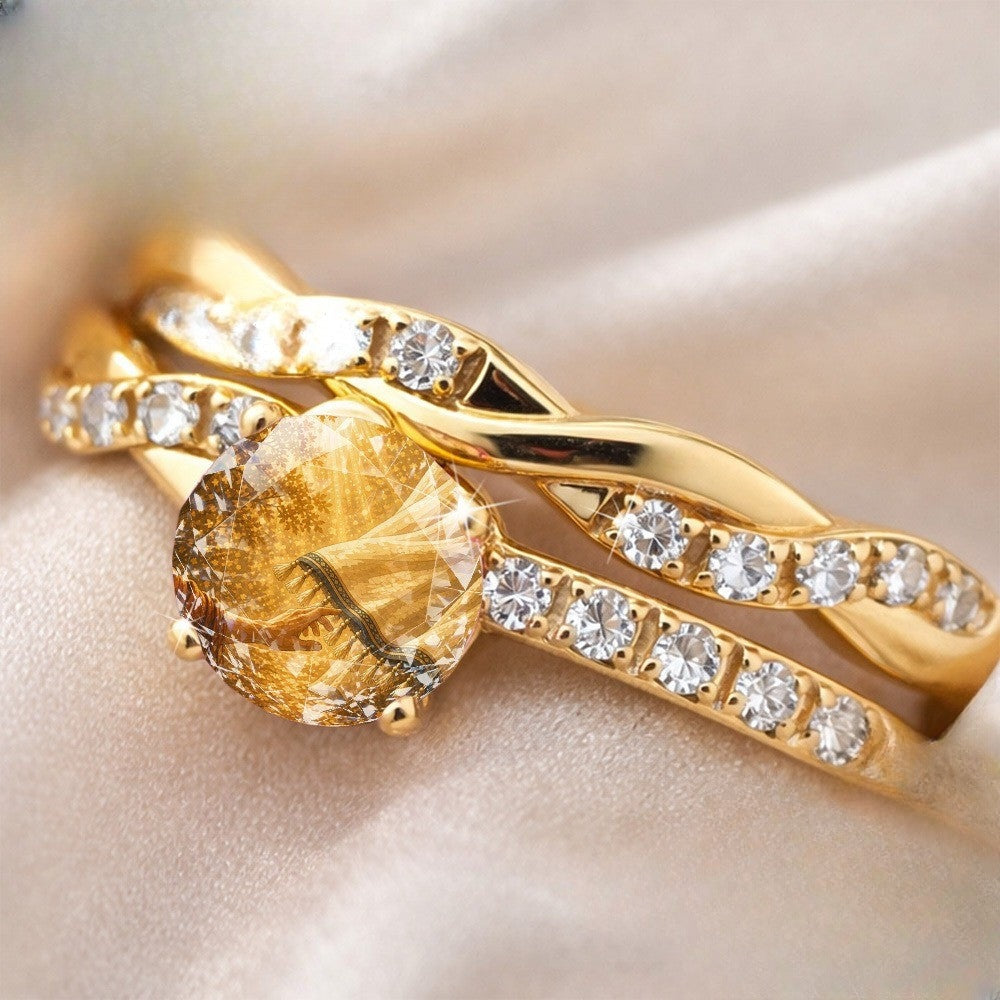 Twisted Crystal Sunburst Ring