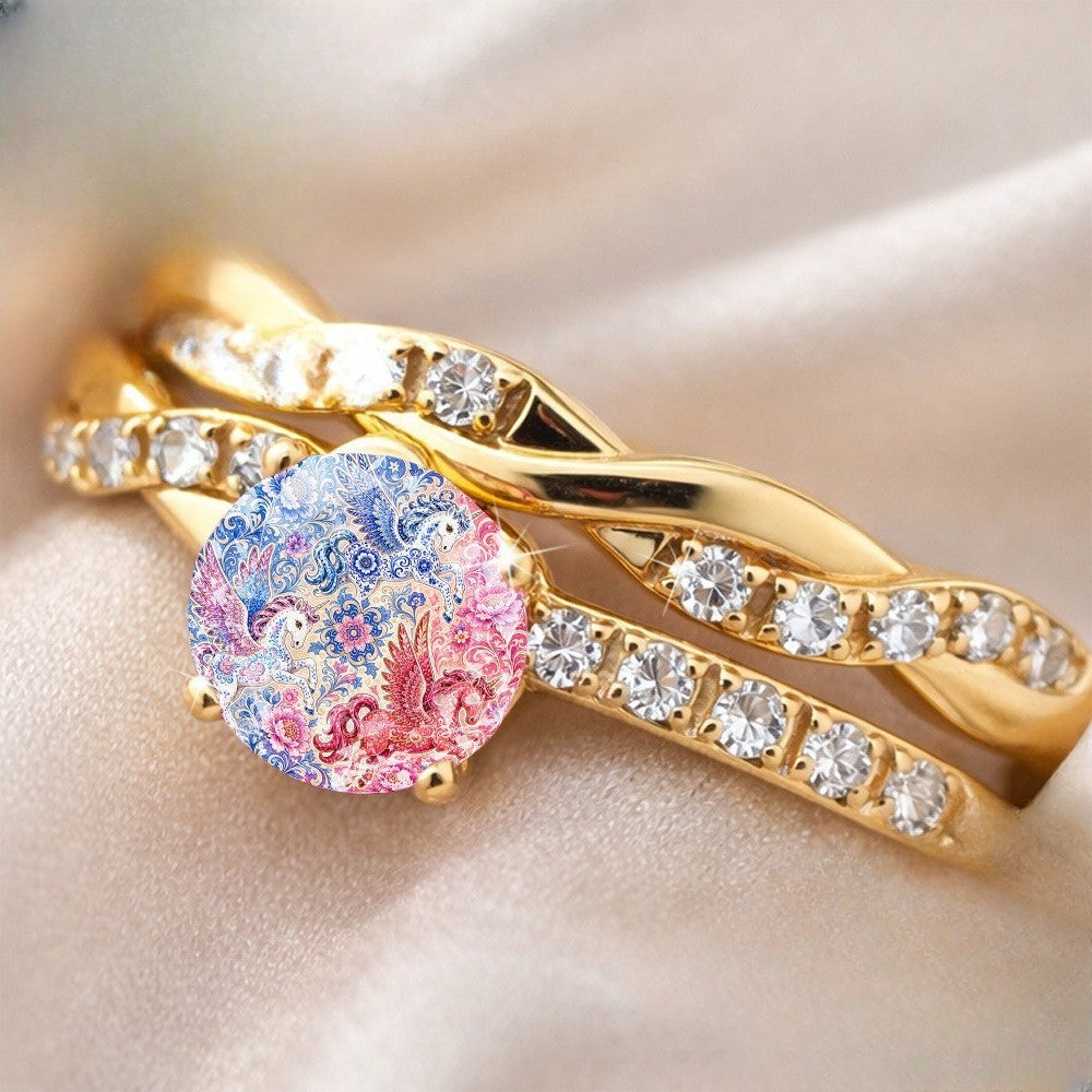 Colorful Pegasus Twisted Ring