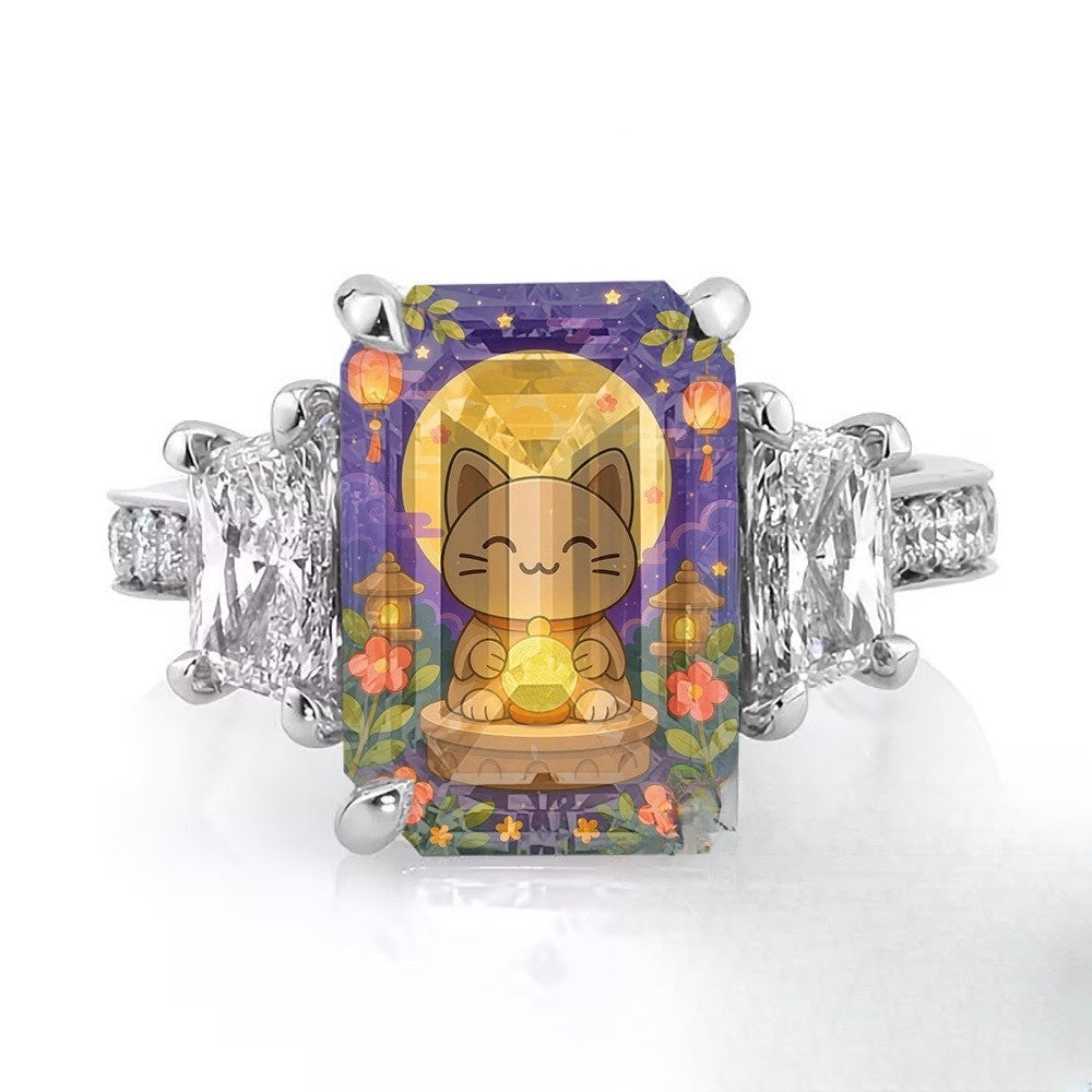 Lucky Cat Square Ring