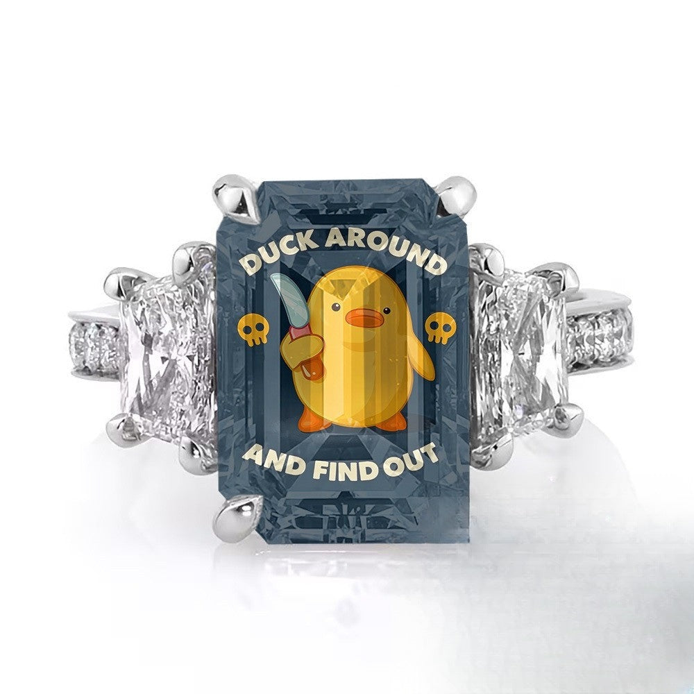 Duck Square Statement Ring