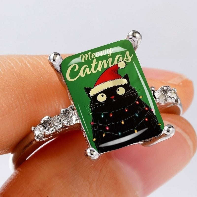 Meowy Catmas Holiday Ring