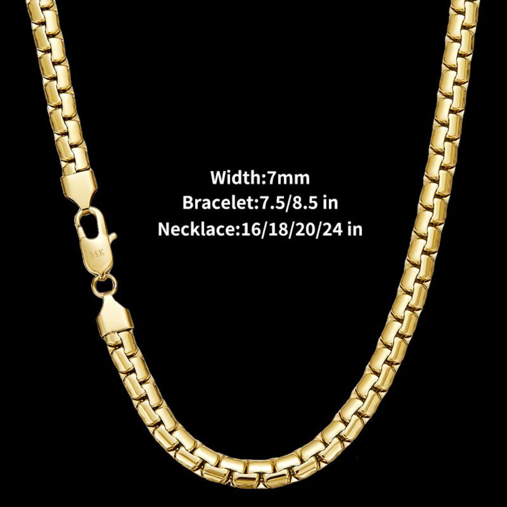 14 Cuban Link Necklace & Bracelet Set