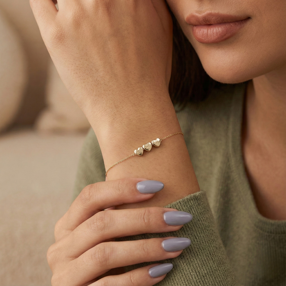 Initial Heart Charm Bracelet