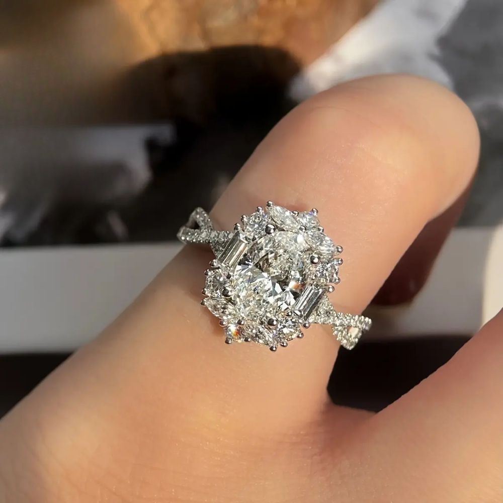 Elegant Oval Twist Ring