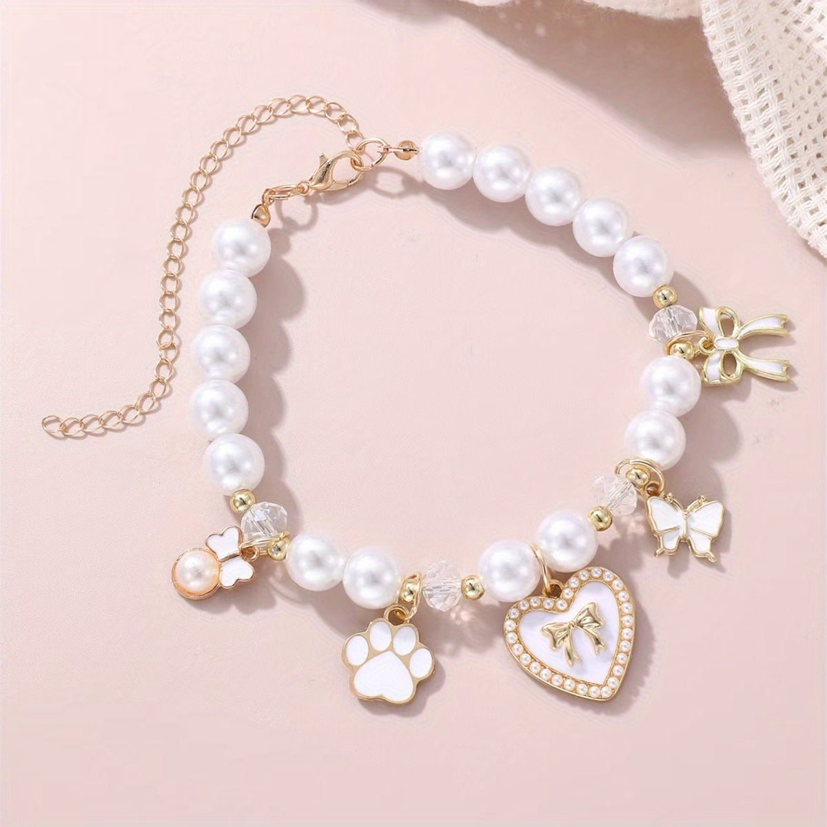 Pearl Charm Cat Necklace
