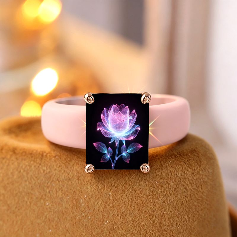 Iridescent Rose Silicone Ring
