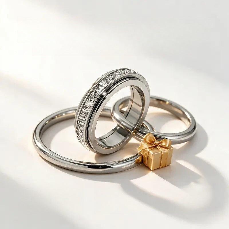 Zirconia Spinner Band Ring