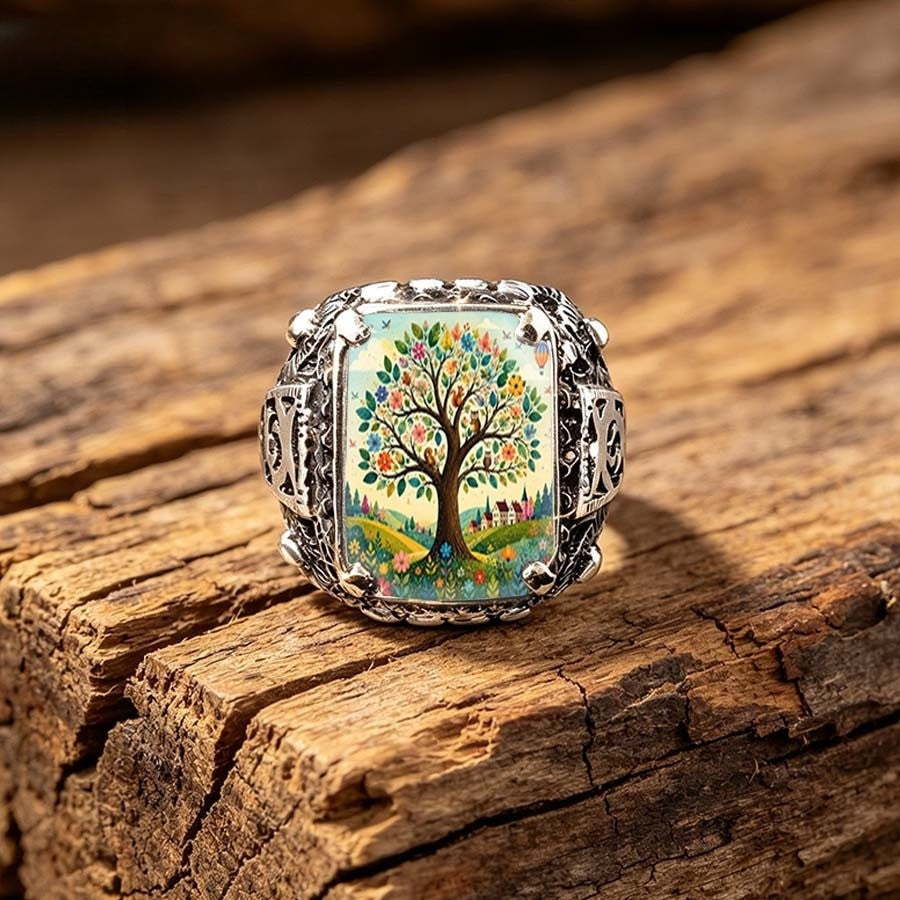 Colorful Tree Square Ring