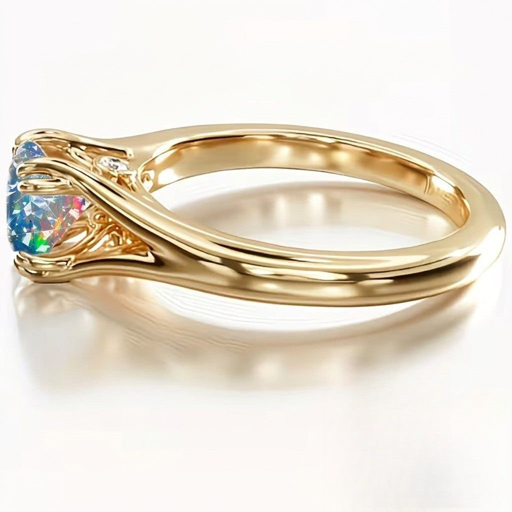 Colorful Opal Twist Ring