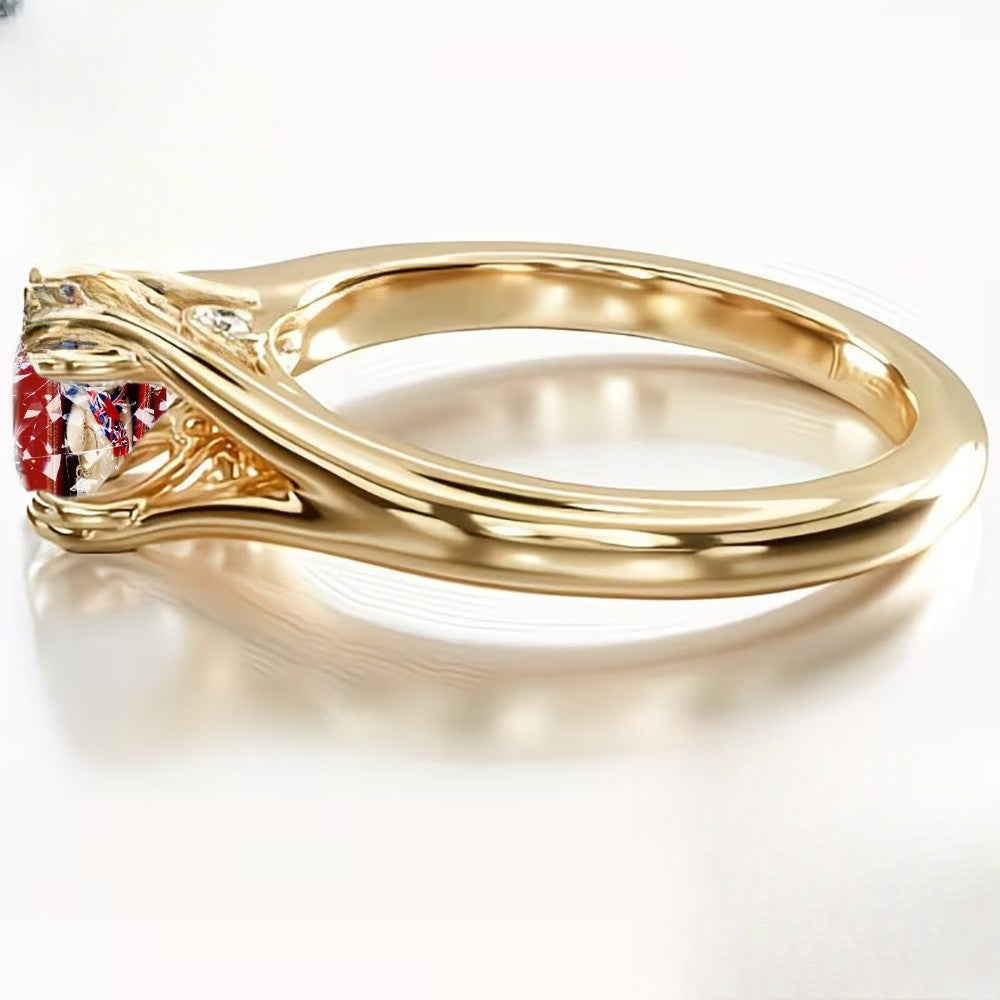 Teddy Bear Red Crystal Ring