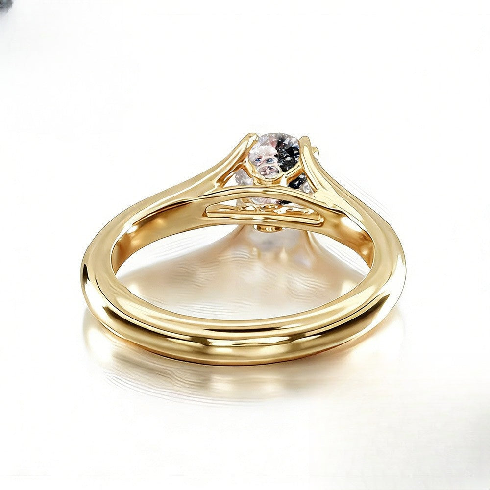 French Bulldog Crystal Ring