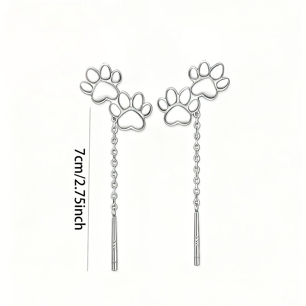 Paw Print Threader Earrings