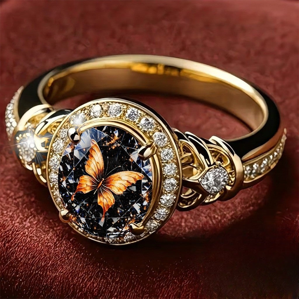 Starry Night Butterfly Ring