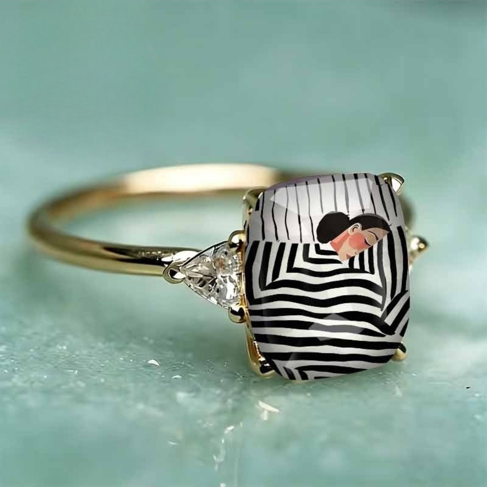 Abstract Illustration Statement Ring