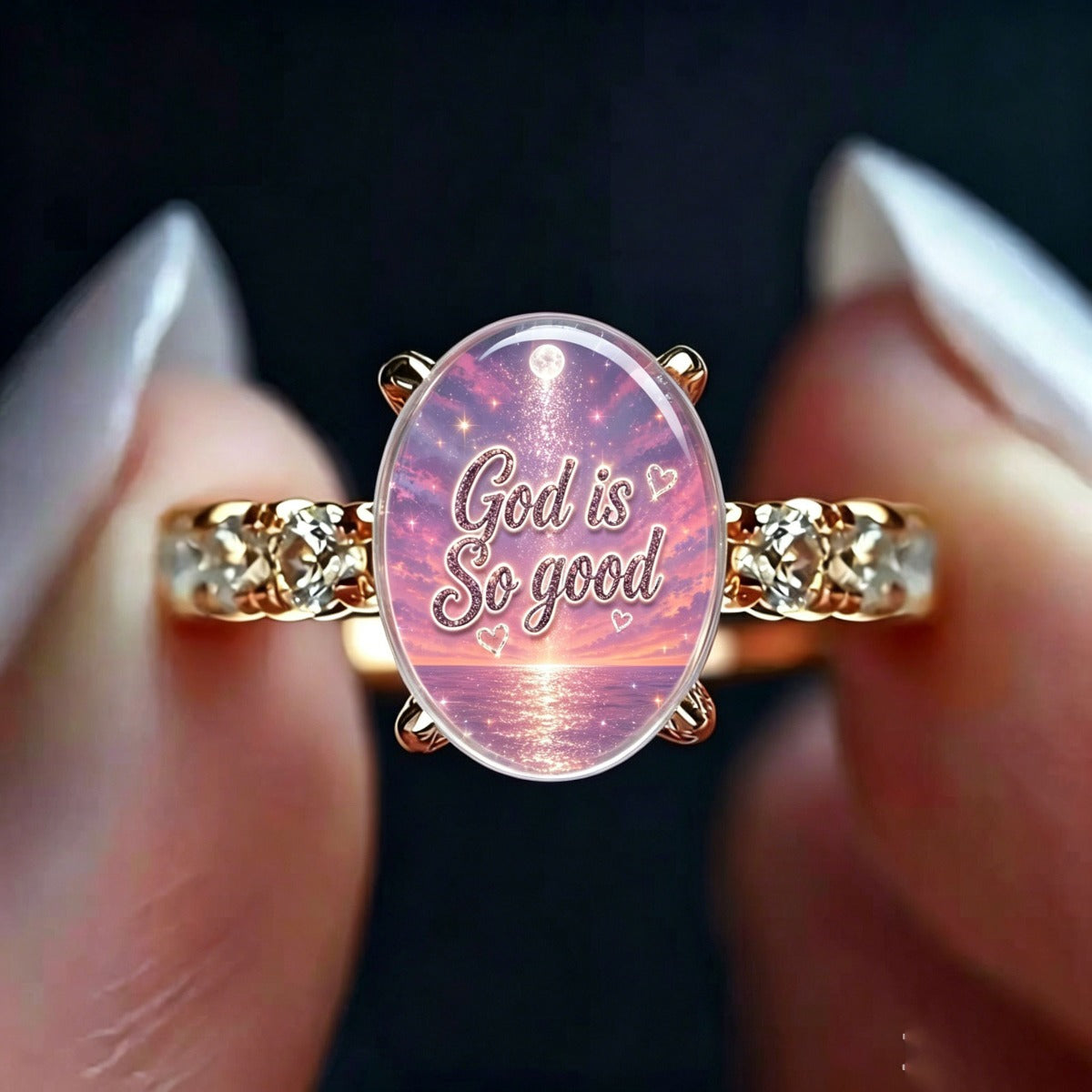 "God Is So Good" Oval Ring