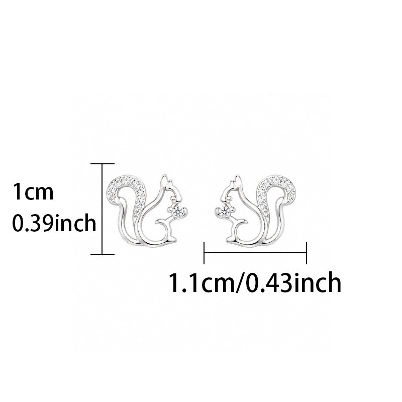 Crystal Squirrel Stud Earrings