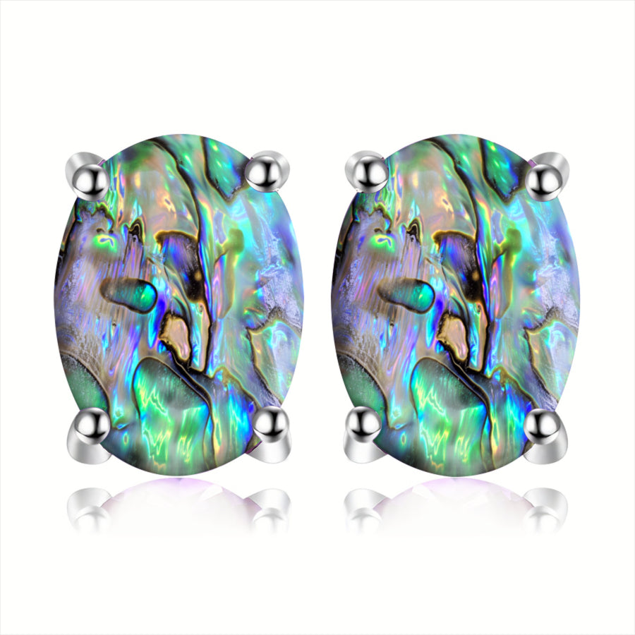 Abalone Shell Oval Earrings