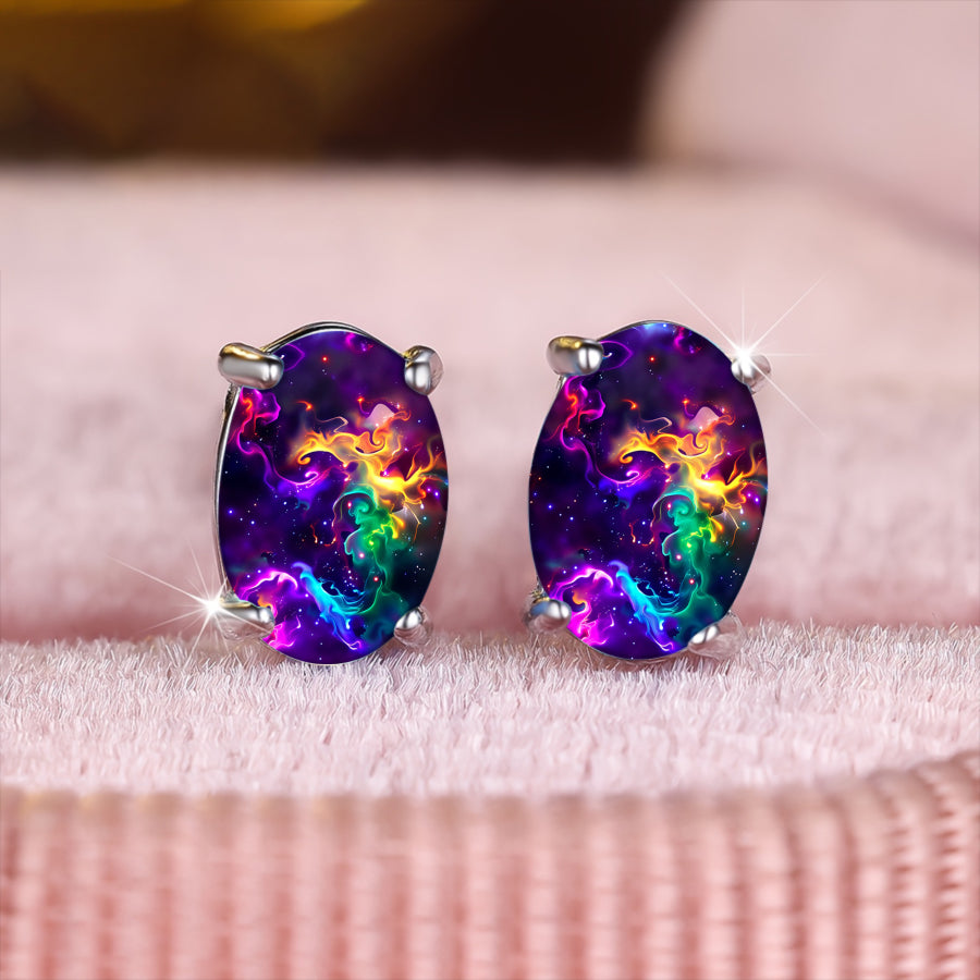 Galaxy Nebula Oval Earrings