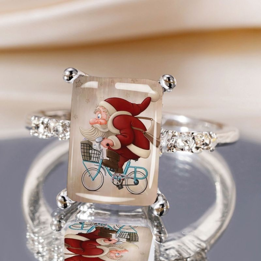 Santa Biking Square Ring