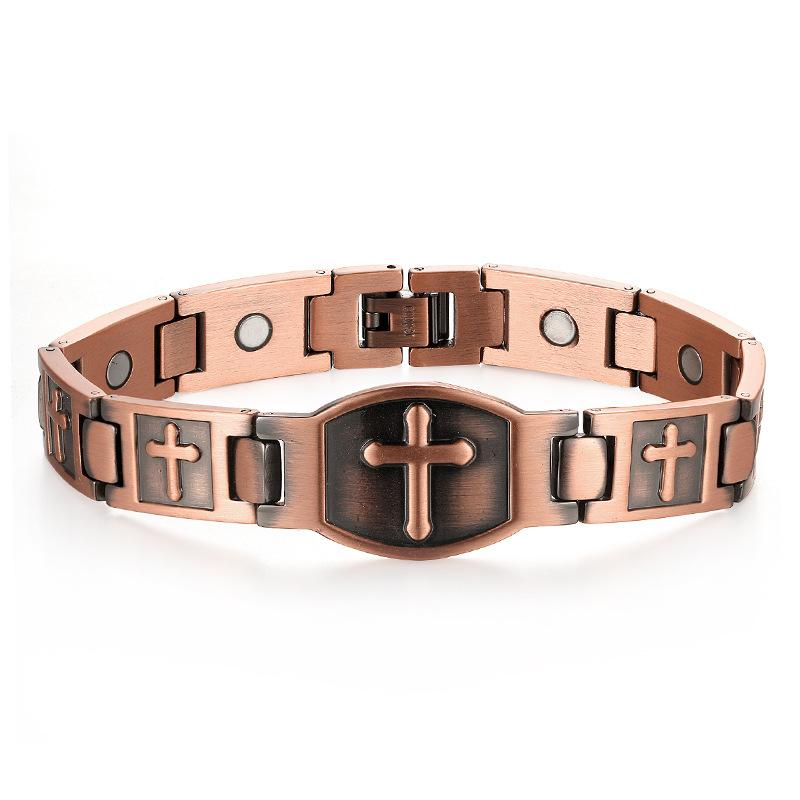 Couple Cross Magnetic Copper Bracelet