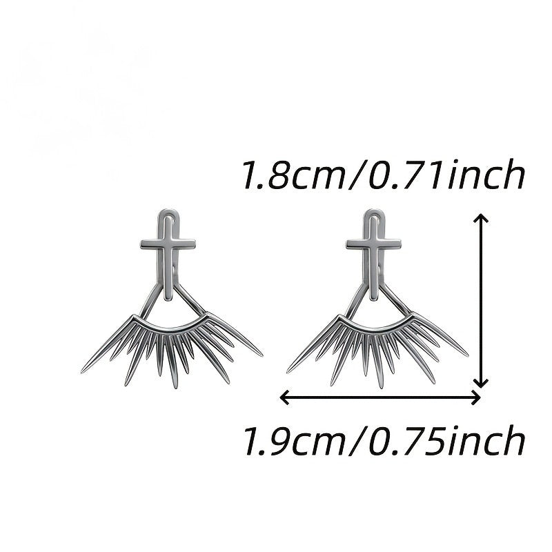 Cross Sunburst Drop Earrings