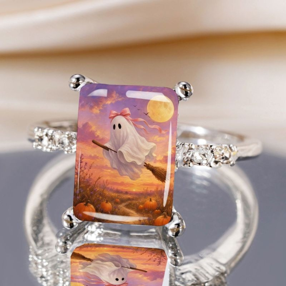 Sunset Broom Ghost Square Ring
