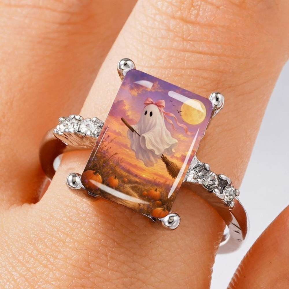 Sunset Broom Ghost Square Ring