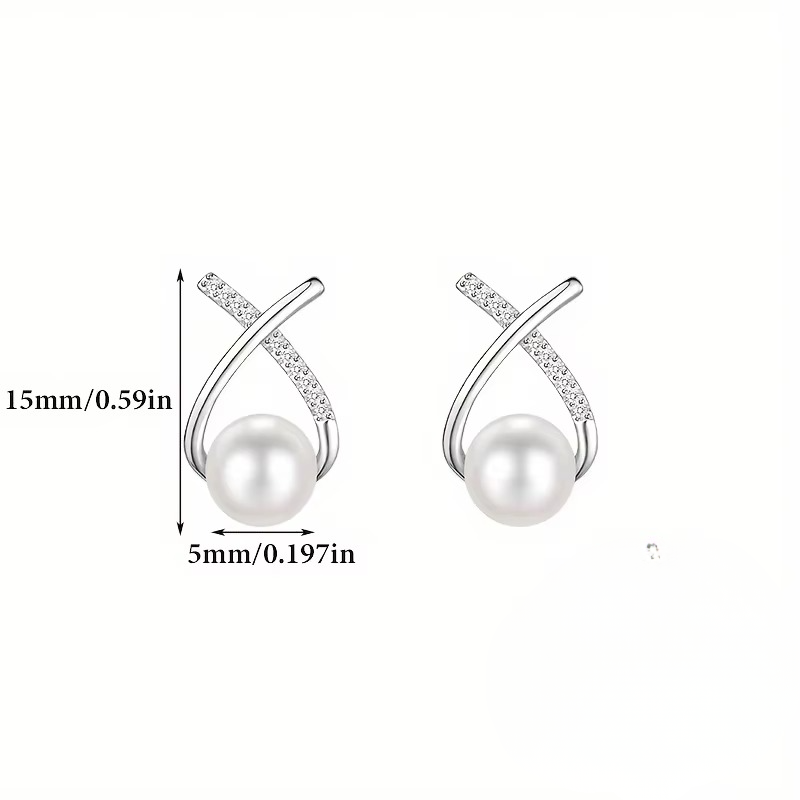 Crystal Twist Pearl Earrings