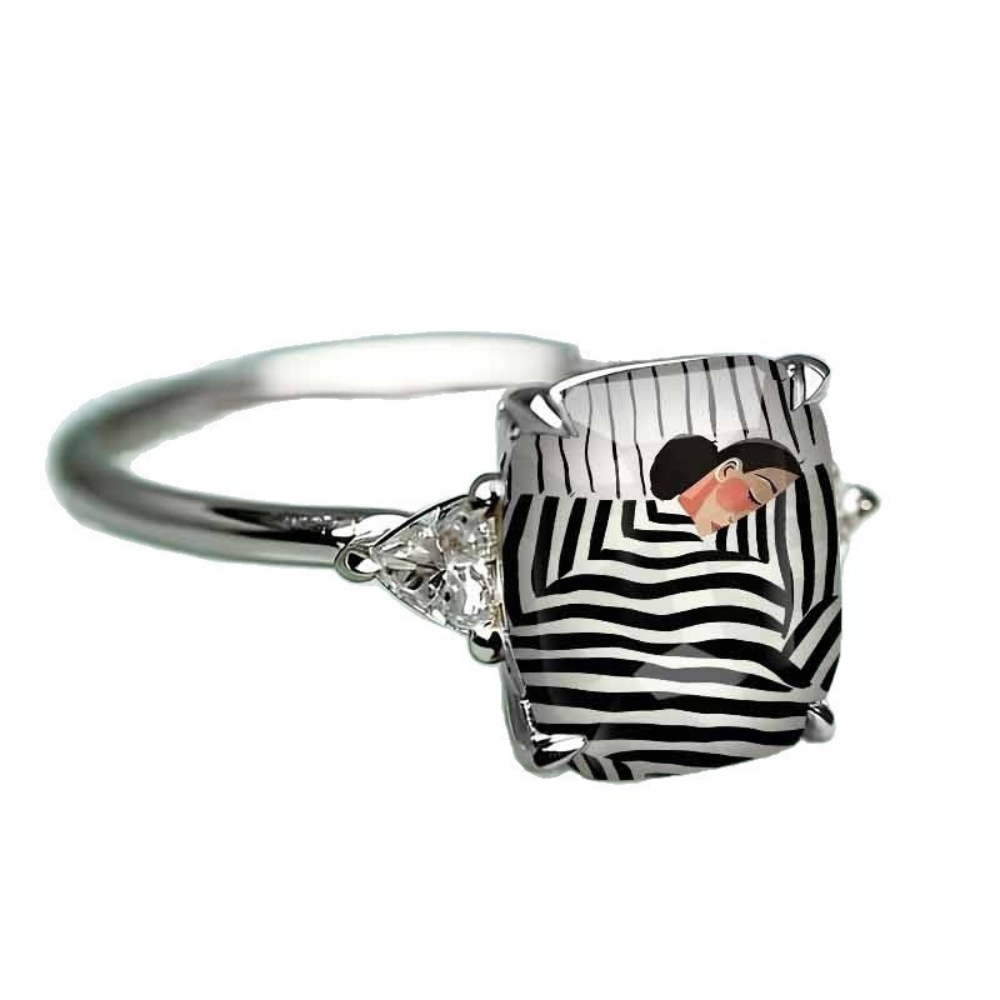 Abstract Illustration Statement Ring