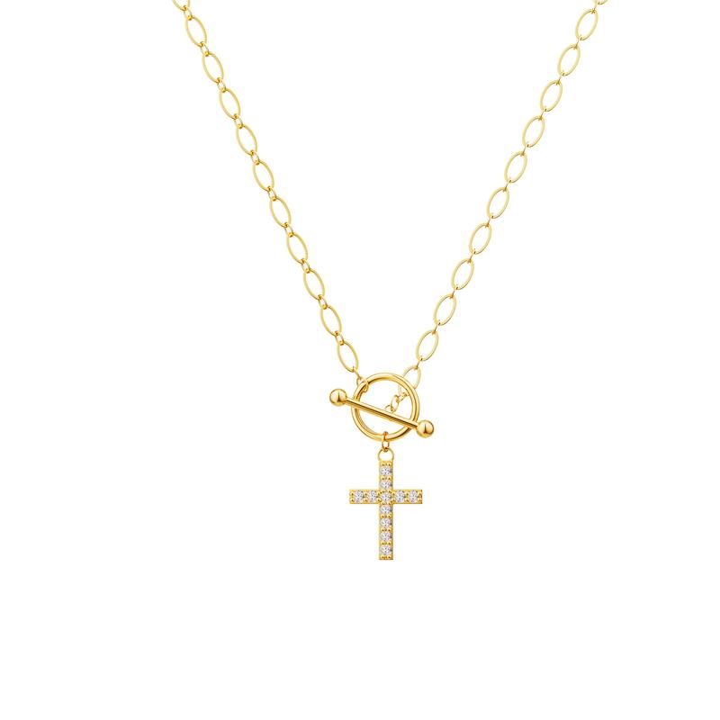 Diamond Toggle Cross Necklace