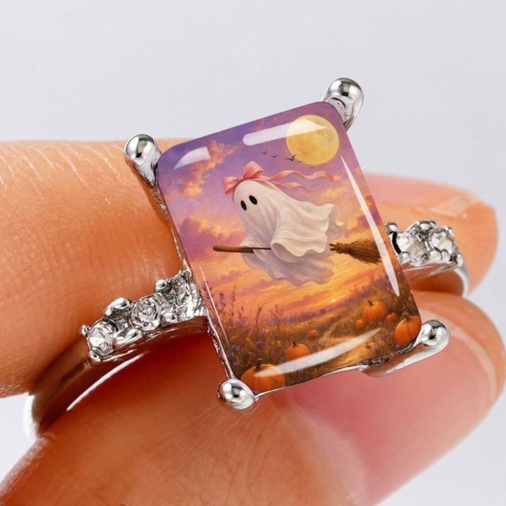 Sunset Broom Ghost Square Ring