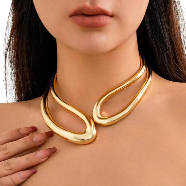 Minimal Hollow Chunky Necklace