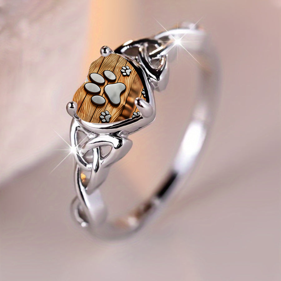 Paw Heart Ring
