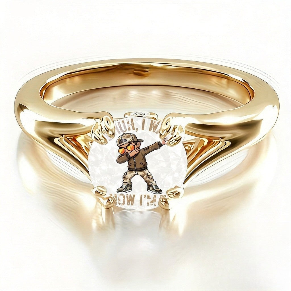 Dabbing Boy Crystal Ring