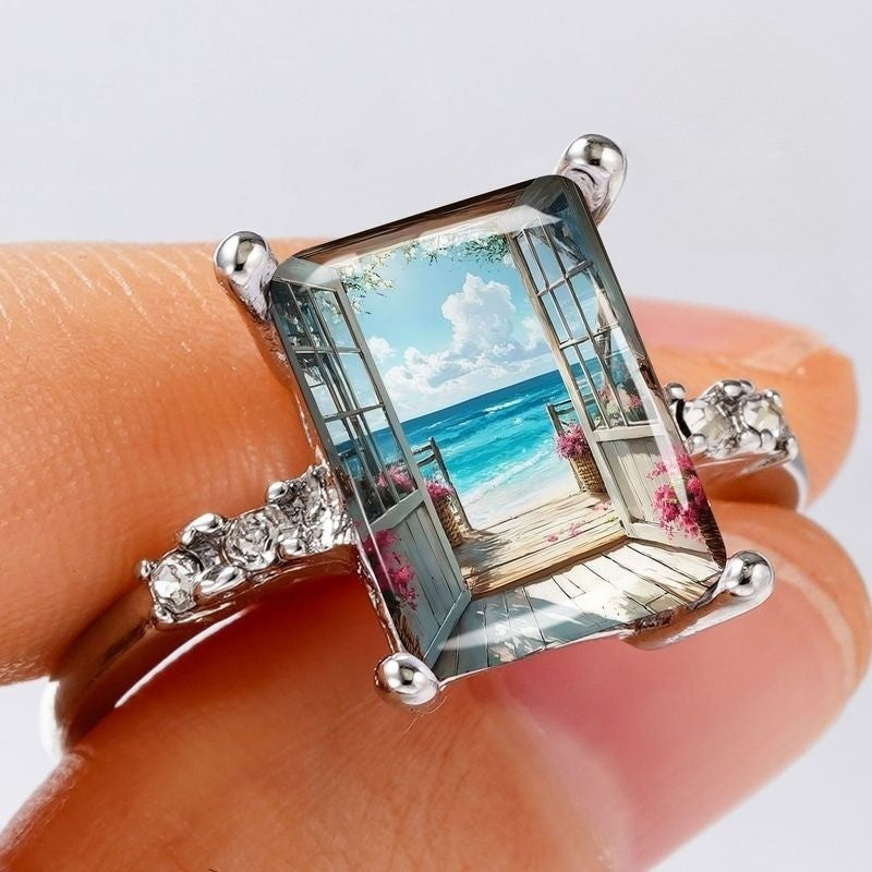 Ocean View Glass Ring