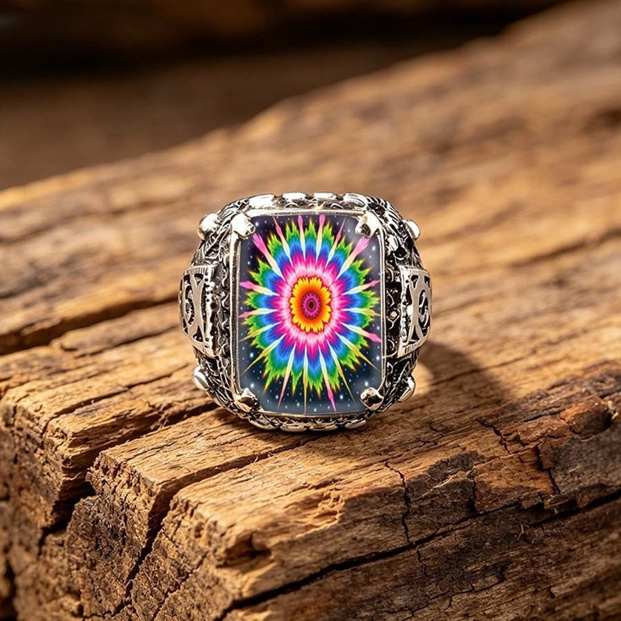 Colorful Radial Flower Ring