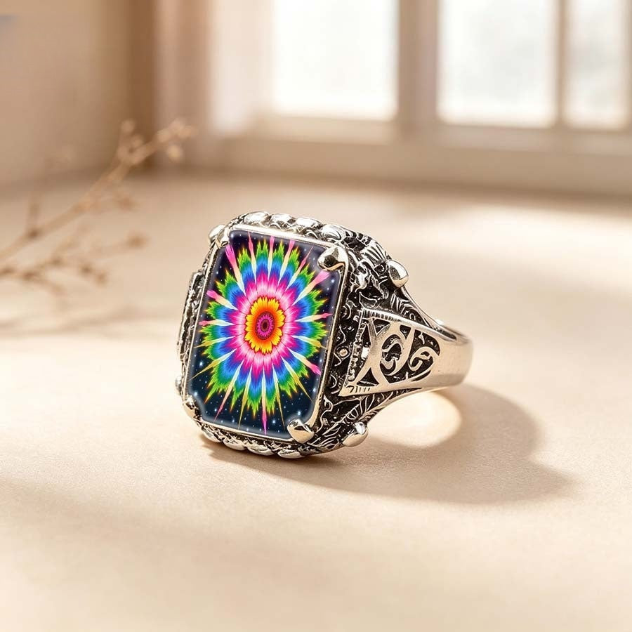 Colorful Radial Flower Ring