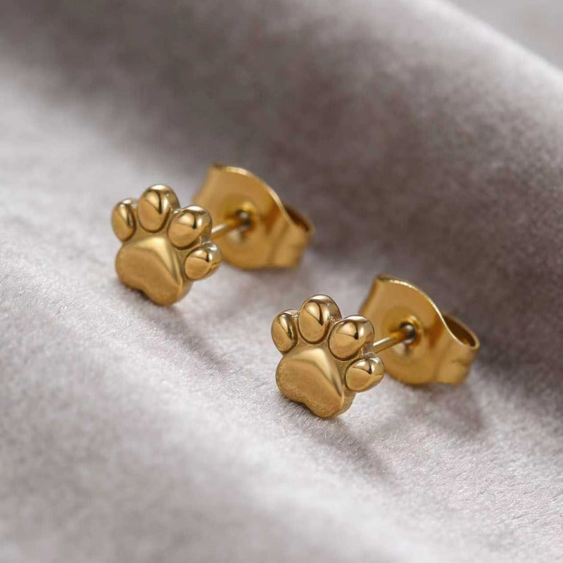 Paw Print Stud Earrings