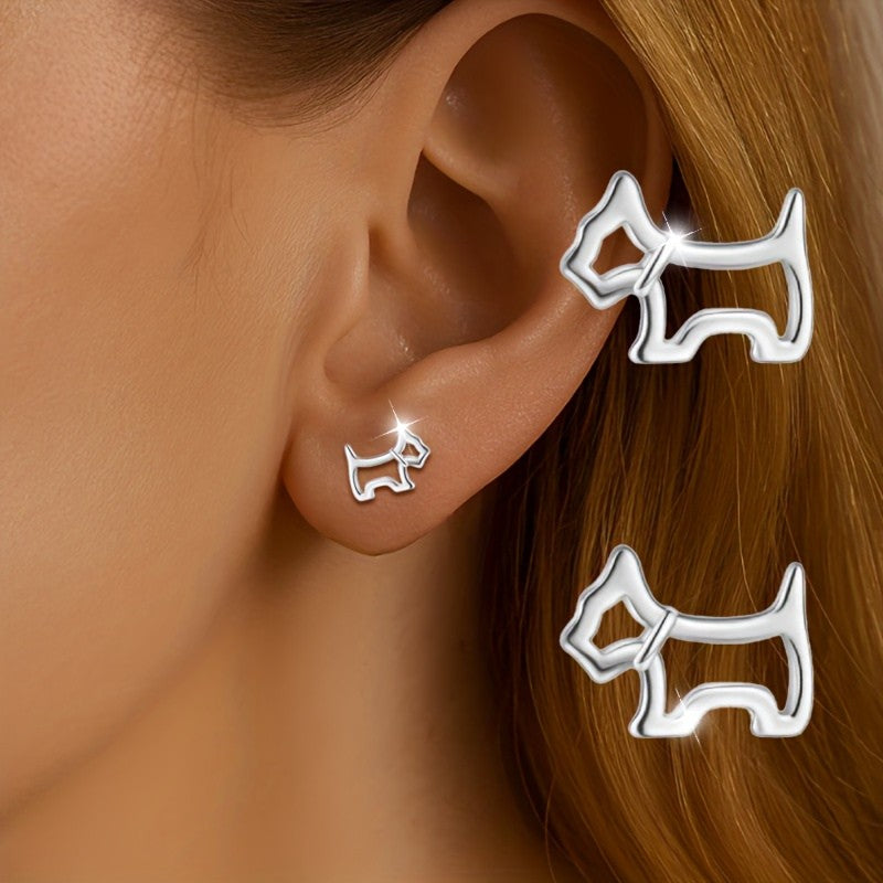 Minimalist Dog Stud Earrings