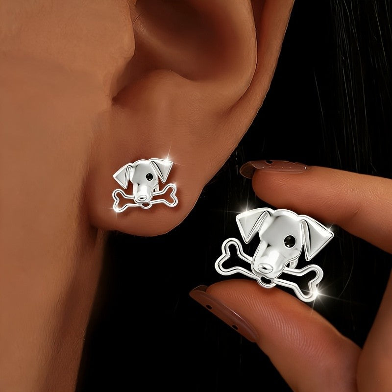 Dog and Bone Stud Earrings
