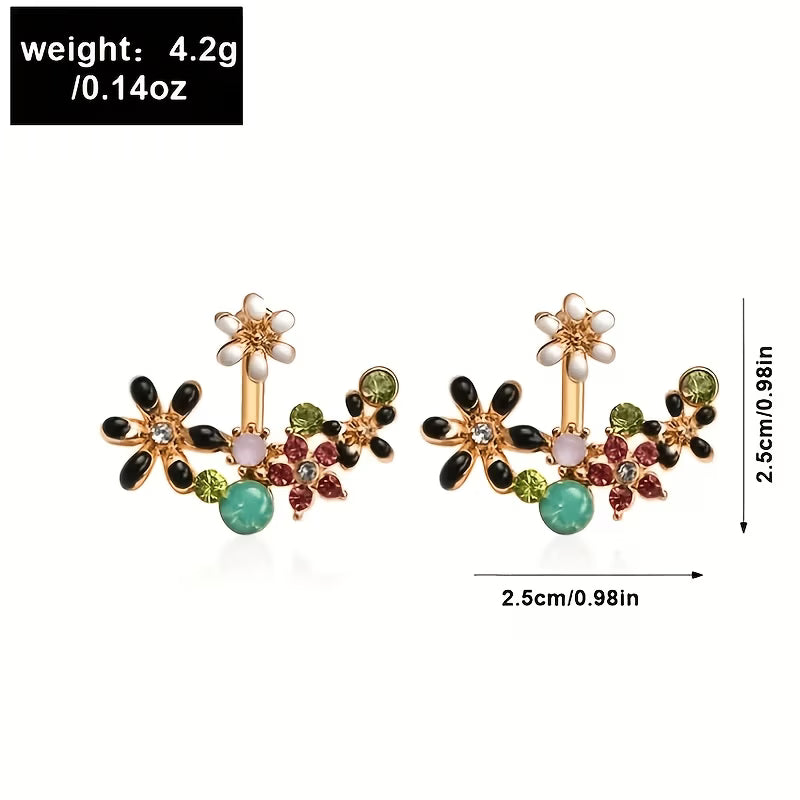 Colorful Floral Stud Earrings