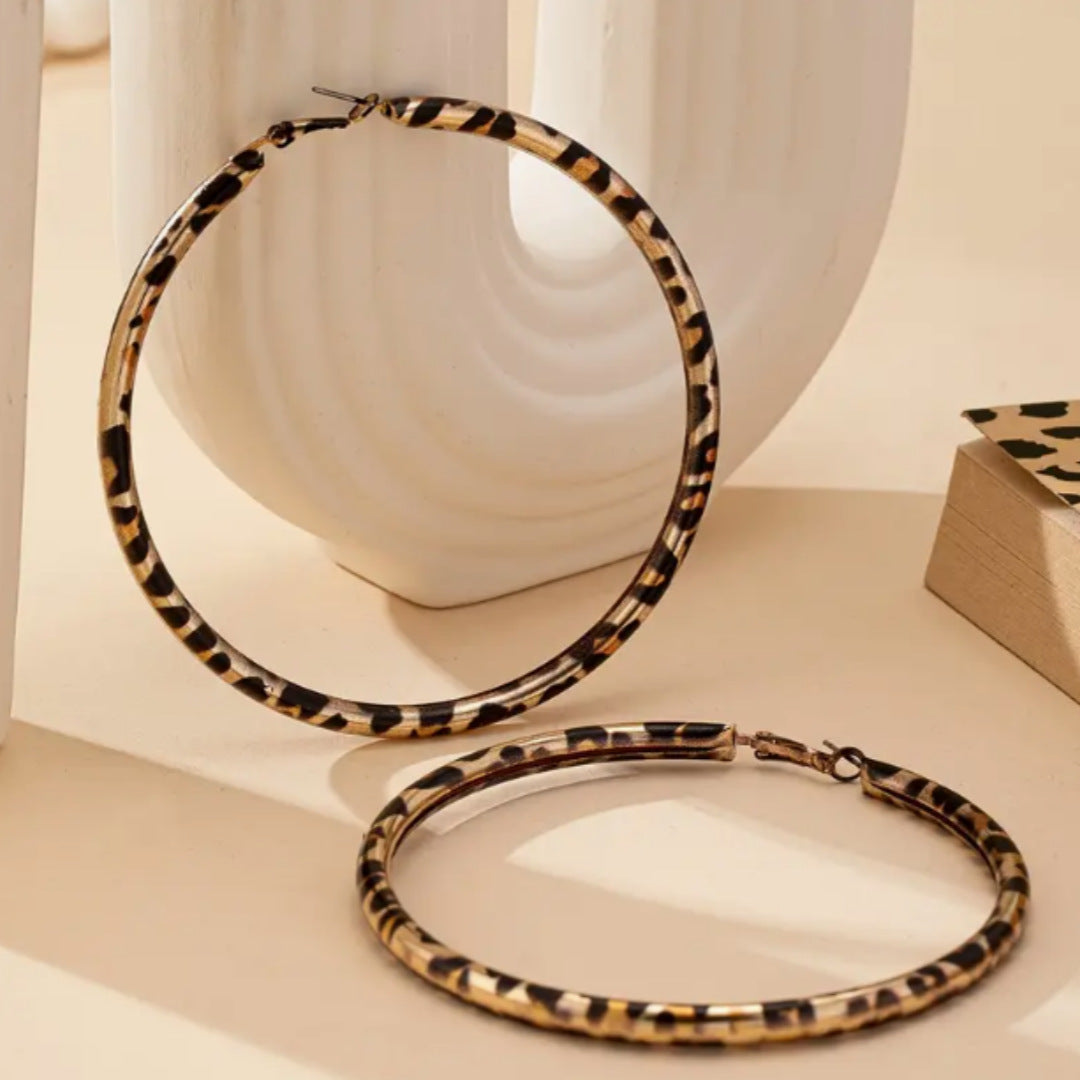 Wild Leopard Hoop Earrings
