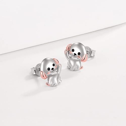 Rose Dog Stud Earrings