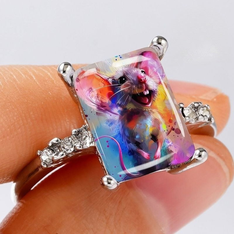 Colorful Mouse Art Ring