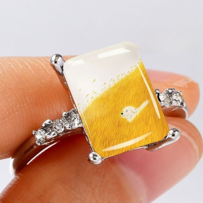 Golden Retriever Rectangle Ring